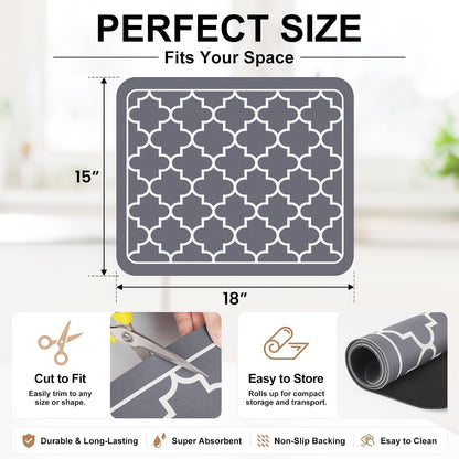 Dish Drying Mat Absorbent Dish Drying Mats for Kitchen Counter 15"X 18" | Stylish Grey, Easy Clean Mat Large Dish Drying Mats Kitchen Drying Mat7