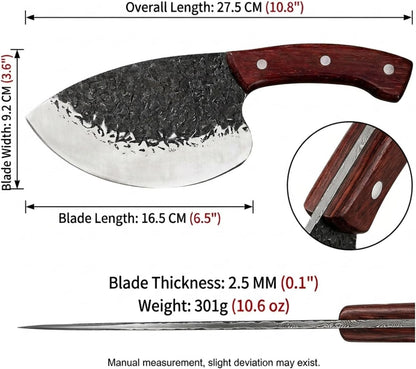 Serbian Meat Cleaver, a High Carbon Camp Knife for Beef & Bones4