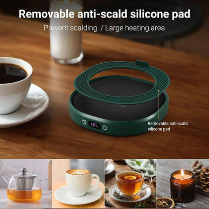 Coffee Mug Warmer & You Are Awesome Mug Set, Electric Cup Warmer for Desk | Beverage Warmer Plate for Coffee,Tea,4 Temperature Setting,8-Hours Auto Shut Off,14Oz Mug with Spoon & Bamboo Lid Included6