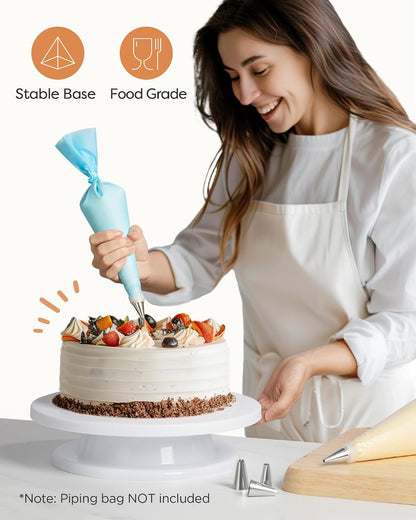 Cake Stand Turntable for Party, Base Giratoria Para Pastele | Smooth Rotating, Non-Slip, Easy-To-Clean, Lightweight, Pedestal Cake Spinner, Baking Supplies Tools for Decorating Display6