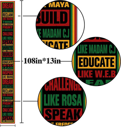 Black History Month Table Runner Rustic Linen African American Party Decoration Classroom Dining Room Kitchen Home Decor 108Inches Long2