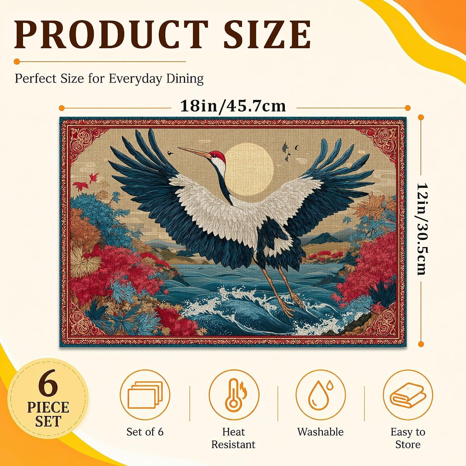 place-mats-set-of-6-japanese-crane-ocean-wave-linen-table-mats-12-x-18-inch-washable-waterproof-stain-resistant-heat-resistant-placemats-for-dining-table-kitchen-dining-room-decor