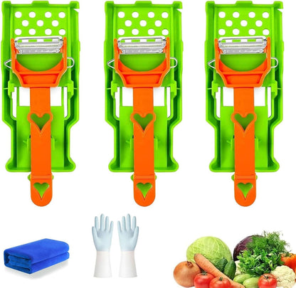 Pelador Multifuncional 2-En-1, Multi Cutter and Julienne Set with Grating Plate, Multifunctional Kitchenware Set, for Fruits and Vegetables (3Pcs)1