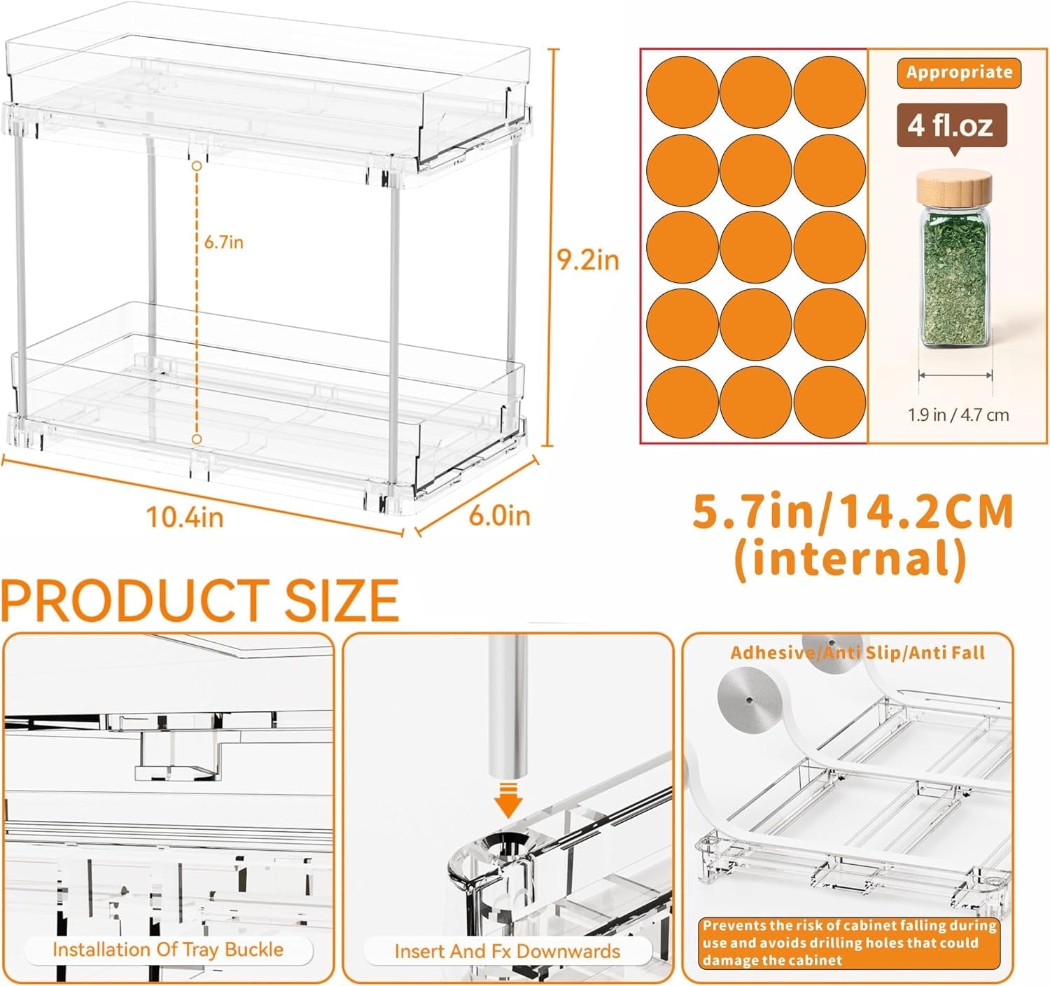 2-pack-2-tier-vertical-spice-rack-pull-out-10-4-deep-narrow-slide-out-spice-rack-organizer-for-inside-cabinets-kitchen-pantry-cupboard-seasoning-can-jar-organizer-and-medicine-cabinet-storage