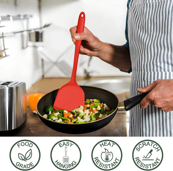 Silicone Cooking Utensils Set, 25 Piece Kitchen Utensils with Holder, Non Toxic Kitchen Tools Spatula, Turner, Spoon, Ladle for Nonstick Cookware, Heat Resistant & Dishwasher Safe - Red4