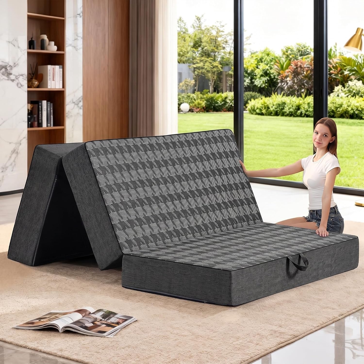 tri-folding-mattress-queen-size-6-inch-dual-layer-memory-foam-foldable-mattress-portable-floor-bed-sofa-with-removable-washable-cover-handle-non-slip-bottom-for-travel-rv-camping-guest-yoga-black