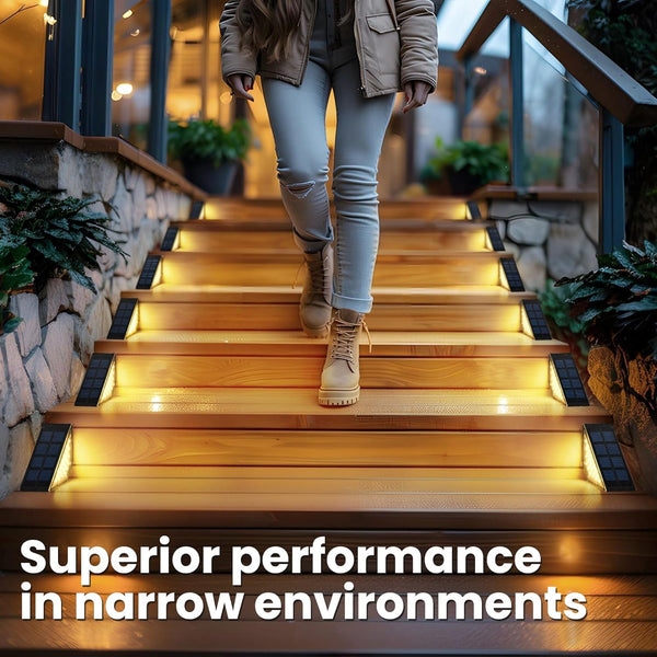 Solar Step Lights, Stair Lights Outdoor Waterproof Decor 6 Pack Warm White2