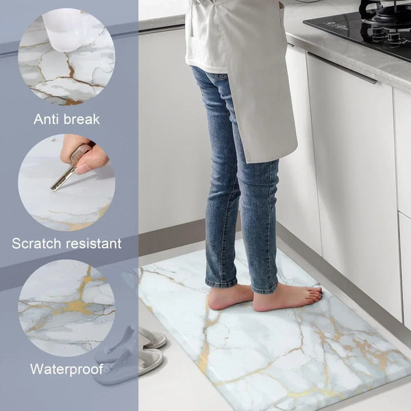 Anti Fatigue Kitchen Rugs and Mats 2 Pcs,Comfort Cushion Mat Set,1/2 Thick Non Slip Kitchen Floor Rug Waterproof Cushioned Standing Mat for Floor Office Sink Laundry,(17.3"X29"+17.3"X47")6
