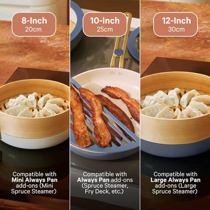 Our Place Essentials Complete Cookware Set, 8-Piece Ceramic Fry Pan Set | Ceramic Pan Trio & Modular Storage Rack Included, Thermakind Nonstick, All-Cooktop Compatible, Oven Safe up to 450°F5