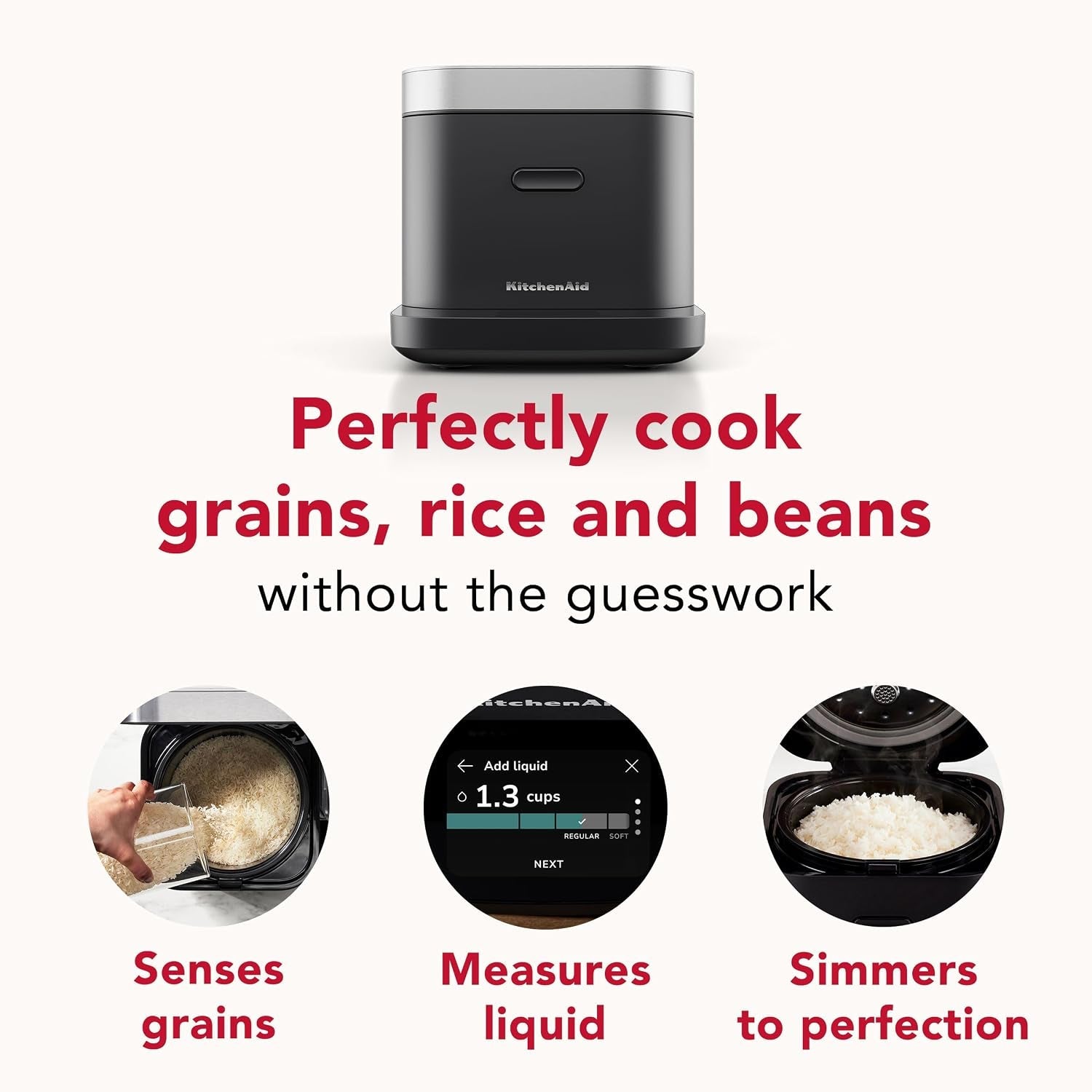kitchenaid-compact-8-cup-grain-and-rice-cooker-integrated-scale-kgc2154bm-precise-pour-technology-integrated-scale-16-presets-steam-cooking-basket-easy-to-clean-black-matte