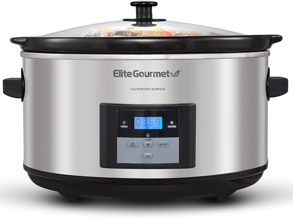 MST-900D Digital Slow Cooker, 8.5 Qt, Stainless Steel | Programmable, Adjustable Temp, Dishwasher-Safe Glass Lid & Crock - Great for Entrees, Sauces, Stews & Dips1