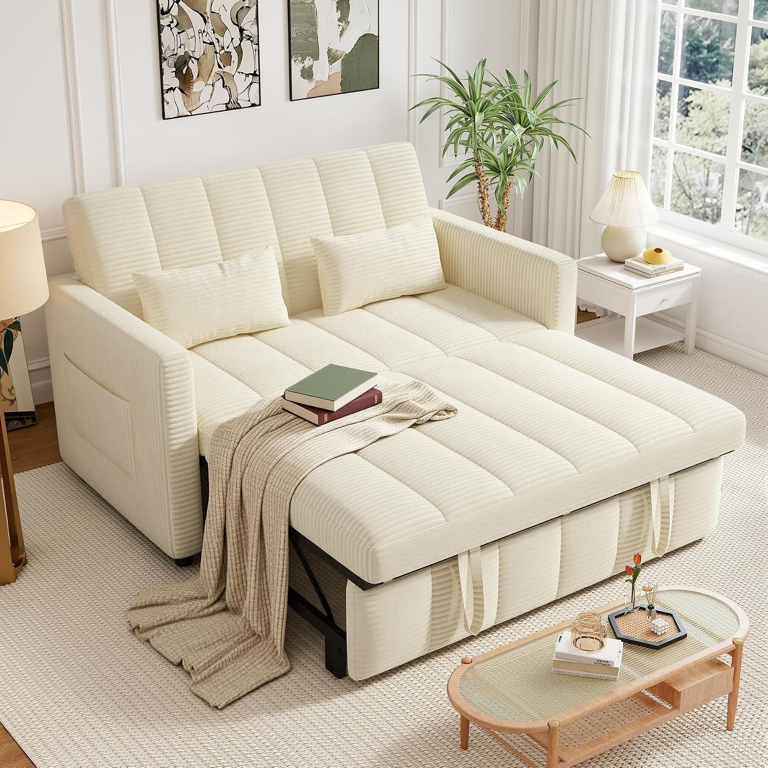 sleeper-sofa-bed-3-in-1-convertible-pull-out-couch-with-adjustable-backrest-for-living-room-loveseat-sofa-bed-with-side-pockets-easy-assembly-beige-1-pcs