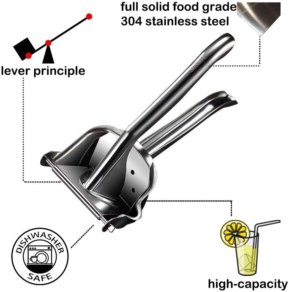 real-stainless-steel-lemon-squeezer-citrus-juicer-hand-press-heavy-duty-manual-squeeze-juice-extractor-maker-orange-lime-grapefruit-presser-bonus-50-pcs-filter-bags