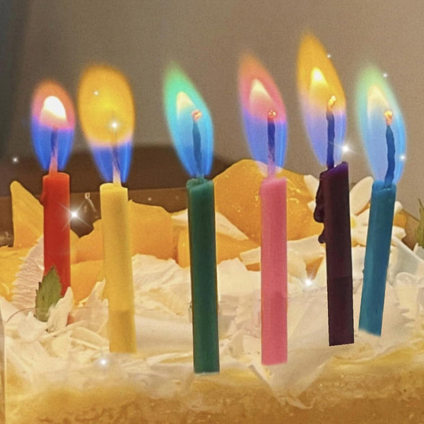 Colorflame Multicolor Birthday Cake Candles Happy Birthday Candles Colorful Candles Holders Party Gathering, Unscented (12Pcs)7