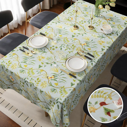 Rectangle Table Cloth,100% Waterproof Tablecloth Oil Proof Spill Proof Vinyl Table Cloth, Wipe Clean Plastic Table Cover for Dining, Camping, Indoor and Outdoor 52" X 70",Leaves7