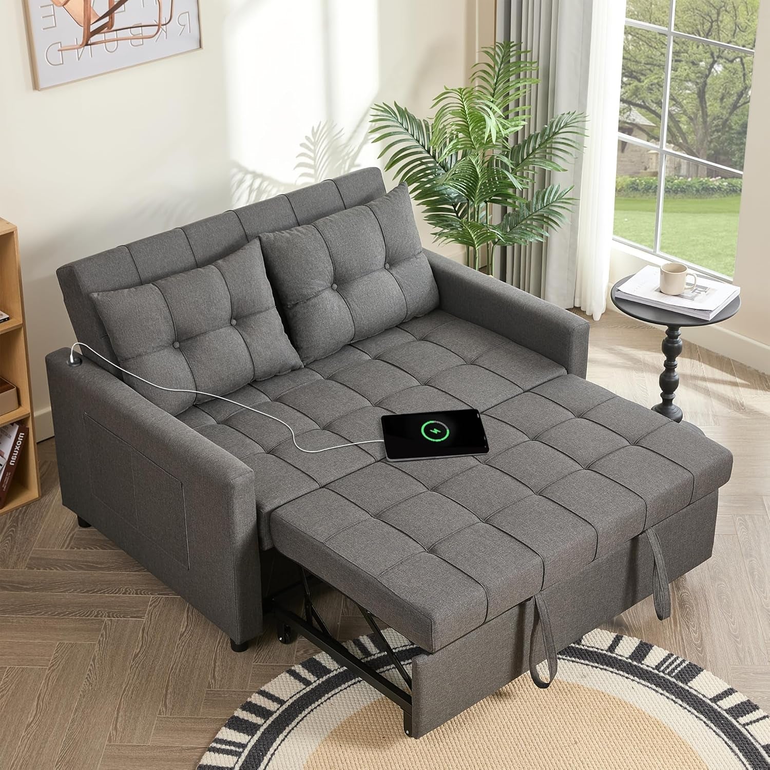52-3-in-1-convertible-sleeper-sofa-bed-linen-dark-gray