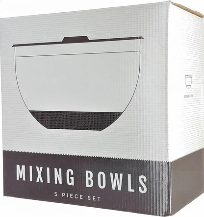 Stainless Steel Mixing Bowls with Lids and Non Slip Bases (Set of 5, Black)4