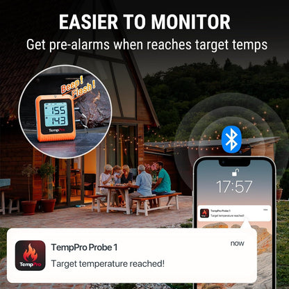 Temppro Tempsync 650 Ft Bluetooth Meat Thermometer with 2 Probes for Grill | Wireless Meat Thermometer Digital for Cooking Turkey, Rechargeable Smoker Accessories for BBQ Oven (Previously Thermopro)7