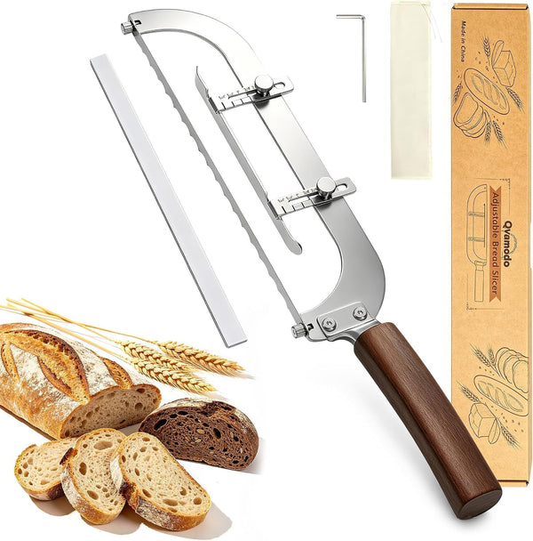 Upgraded Bread Knife for Homemade Bread, 6 Adjustable Thickness Bread Slicer, Ergonomic Bow-Design Serrated Bread Knife, Razor-Sharp Cutter for Crusty Sourdough & Baguette, Gift for Bakers8