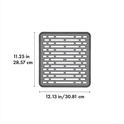 OXO Good Grips Small Kitchen Sink Mat with Drain Holes, Silicone Sink Mat | Non-Slip Rubber Sink Bottom Mat, Protects Dishes and Sink, Kitchen Sink Protector, Drain Holes, Gray6