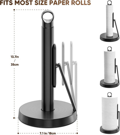 Heavy-Duty Paper Towel Holder with Tension Arm, Countertop(1, Black)2