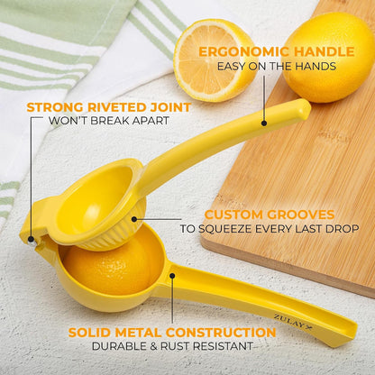 Metal Lemon Squeezer - Handheld Lemon Juicer Squeezer - Easy to Use Citrus Juicer - Manual Press for Extracting the Most Juice Possible - Extracts Every Last Drop2