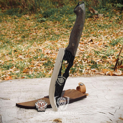 Chef Knife - 8 Inch - Barbarian Series - Premium Swedish 14C28N High Carbon Stainless Steel - Black Brown Stabilized Wood Handle - Chef'S Knife Kitchen - Sheath Included9
