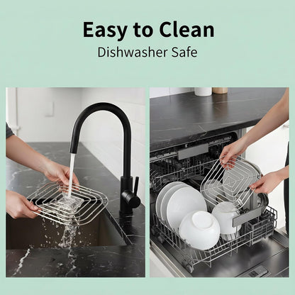 2-Pack Square Crisper Racks for Ninja Crispi 2.5/4/6 QT | Food-Grade 18/8 Stainless Steel, Dishwasher Safe, 0.8-In Enhanced Air Circulation, Sturdy7