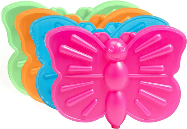 Cool Coolers by  Reusable Kids Lunch Box Ice Packs, 4Pk | Shaped Character Ice Packs for Kids, Slim Design for Lunch Bags & Coolers, Quick Freeze, Bpa-Free, Multicolored, Butterfly2