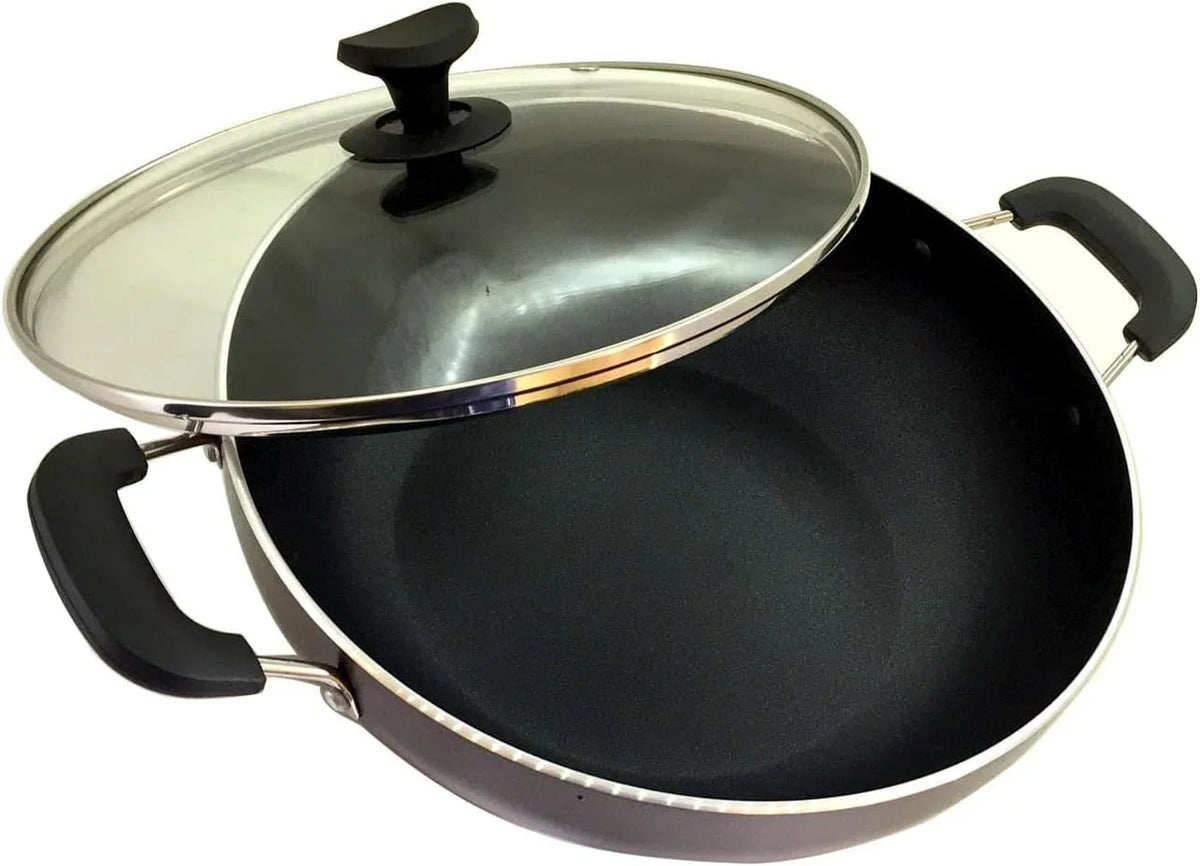 kadhai-nonstick-kadai-with-glass-lid-all-purpose-cookware-indoor-outdoor-aluminum-induction-base-deep-fry-pan-stir-fry-pan-wok-skillet-deep-frying-pan-240mm-2-2-ltr