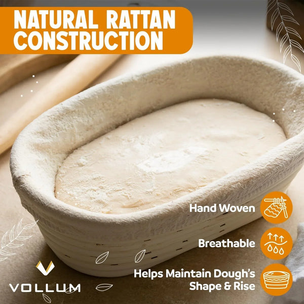 Banneton Bread Proofing Basket with Liner, round 8.5" | Handmade Rattan Brotform for Sourdough Proofing; Included Linen Liner Prevents Sticking. a Thoughtful Gift for Home Bakers.3