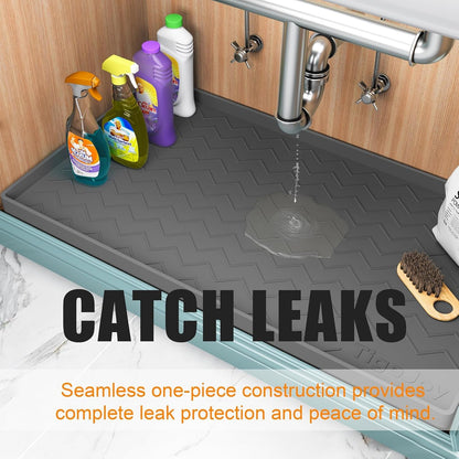under Sink Mats for Kitchen Waterproof 34" X 22", Cabinet Liner4