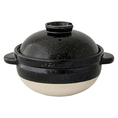 Nagatani Seitou ACT-03 Hase-En Kamado-San Earthenware Pot for 2 Cook Rice, Made in Japan (With Rice Spoon, Recipe) Diameter 8.5 Inches (21.5 Cm) X Height 6.3 Inches (16 Cm), Heat Retention, Rice Pot,1