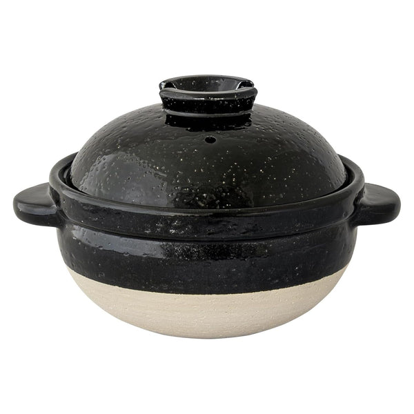 Nagatani Seitou ACT-03 Hase-En Kamado-San Earthenware Pot for 2 Cook Rice, Made in Japan (With Rice Spoon, Recipe) Diameter 8.5 Inches (21.5 Cm) X Height 6.3 Inches (16 Cm), Heat Retention, Rice Pot,1