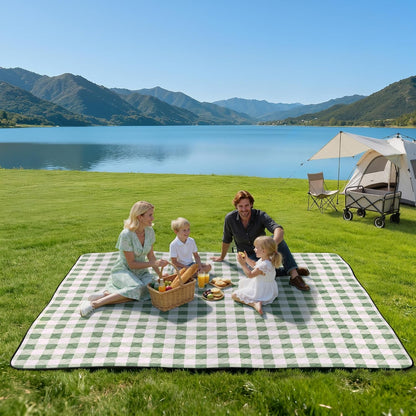 Extra Large Picnic Blanket Waterproof Beach Blanket 80''X80'' | Outdoor Picnic Mat Sandproof for Park, Beach, Grass, Travel, Hiking, Camping Essentials, Gingham Picnic Blanket Foldable2