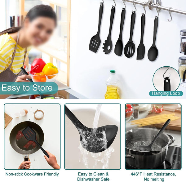 Silicone Cooking Utensil Set of 7, Kitchen Cooking Utensil Set4