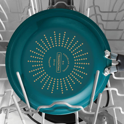 Porcelain Enamel Non Stick 3-Pack Frying Pans | Skillet Set with Reinforced Nonstick Coating, Dishwasher and Oven Safe (Teal)8