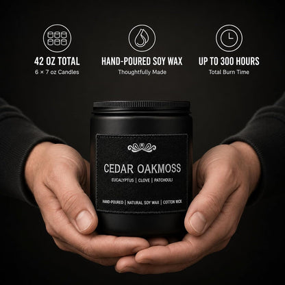 Scented Candles for Men, 6 Pack, 42 Oz Soy Wax, 300 Hours, Gift Set for Men5