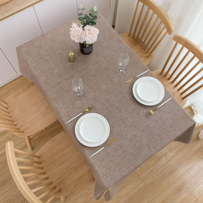 Vinyl Tablecloth with Flannel Backing, Flaxen, Waterproof, Stain-Resistant, Easy-Clean Table Cover for Dining, Kitchen, and Outdoor Use, 60" X 84" Rectangle6