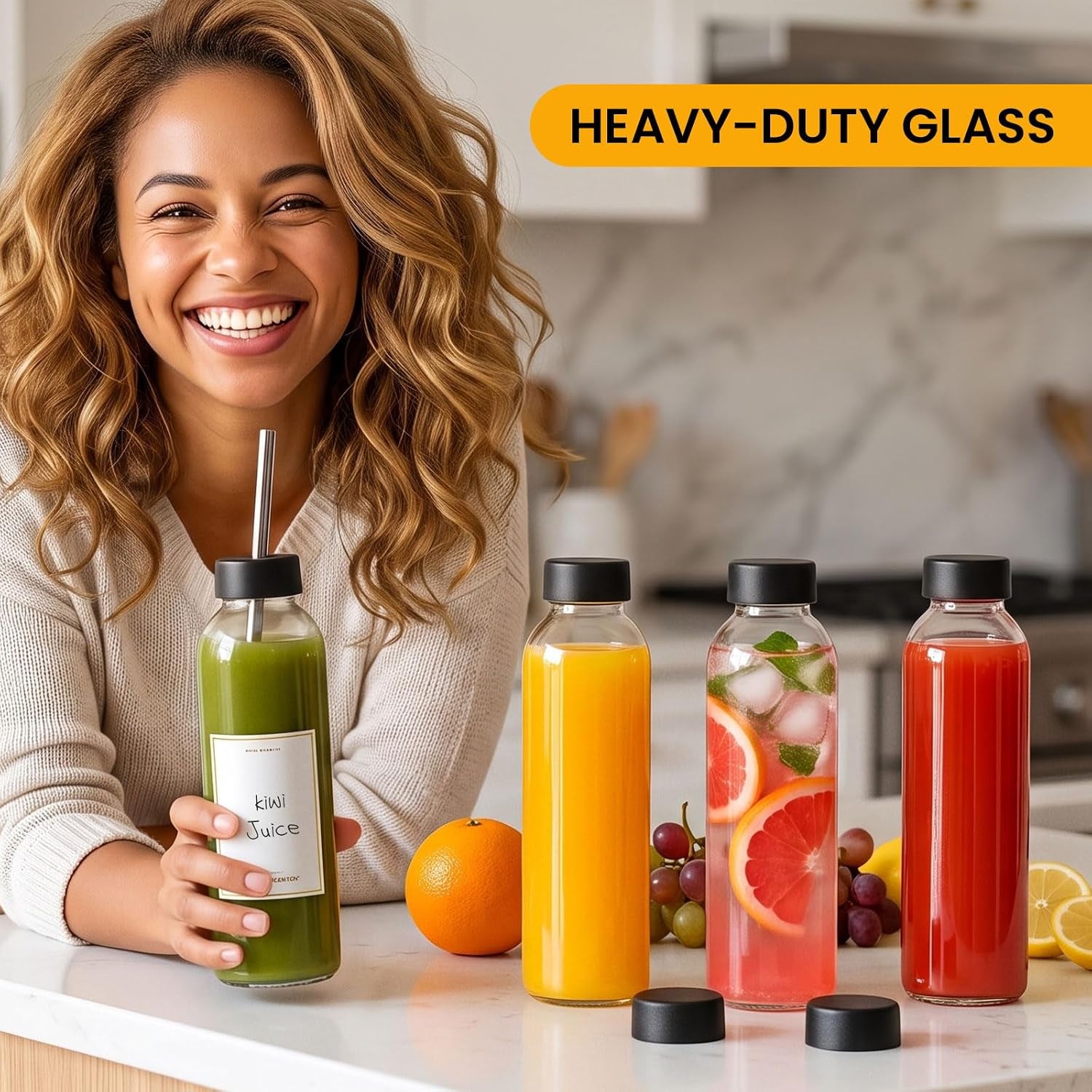 upgraded-lid-8-pack-18-oz-glass-juice-bottles-with-8-airtight-lids-2-straw-hole-lids-2-straws-reusable-drinking-jar-clear-water-bottles-for-juicing-smoothies-refrigerator-travel-bpa-free