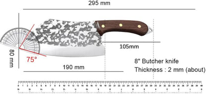 Meat Cleaver, 8 Inch Chinese Forged Slicing Butcher Knife Cutter Ultra-Sharp Meat Knives Cleaver Knives Kitchen Chopping Accessories2