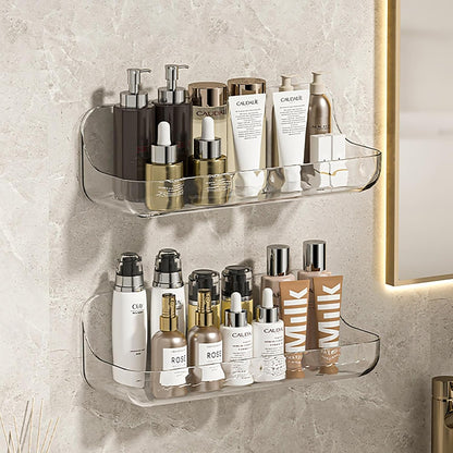 2 PCS Acrylic Wall Mounted Transparent Shelf, No Drilling Required1