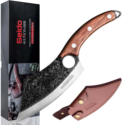 Seido Hakai Meat Cleaver Knife, High Carbon Steel, Rosewood Handle1