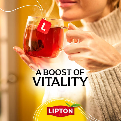 Lipton Black Tea Bags, Hot or Iced High Caffeine Tea, 100 Total Bags | 100 Lipton Black Tea Bags with a Blend of Orange Pekoe, Pekoe Cut Black Tea Leaves Picked at the Peak of Freshness6