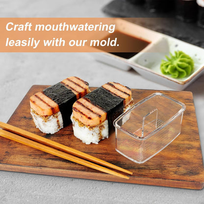 3-Piece Clear Musubi Maker Kit with Luncheon Meat Slicer - Non-Stick Onigiri Press Mold, Bpa-Free Sushi Mold for Hawaiian Musubi2