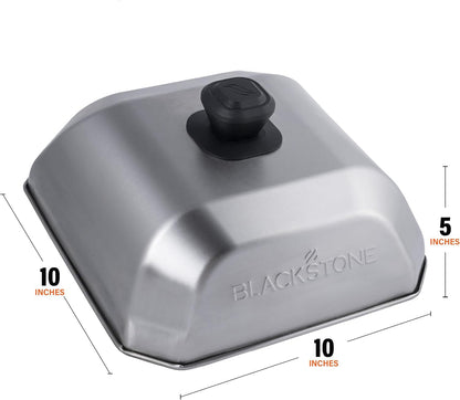 Blackstone® Stainless Steel Basting Cover, Medium, Square | Blackstone® 5555 Durable Heat-Resistant Handle, Dishwasher Safe for Steaming Veggies, Melting Cheese & More5