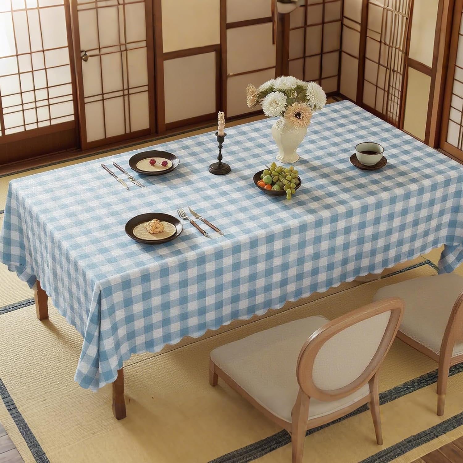 blue-plaid-ruffle-tablecloth-cotton-linen-heavy-weight-table-cloth-washable-wrinkle-free-rustic-buffalo-plaid-table-cover-for-dining-kitchen-party-home-80-x-60-inch
