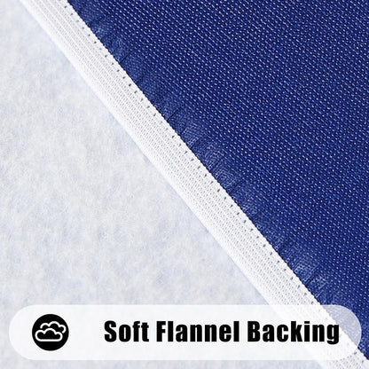round Picnic Tablecloth, Waterproof Elastic Fitted Table Covers for 45" - 56" Tables, Wipeable Flannel Backed Vinyl Tablecloths for Camping, Indoor, Outdoor, Navy6