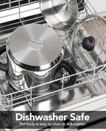 6.3QT Pressure Cooker Stainless Steel, Induction Ready | Safer Pressure Control for Beans, Stews, Rice and Broth, One-Touch Locking Lid, with Glass Lid, Steamer and a Spare Gasket5