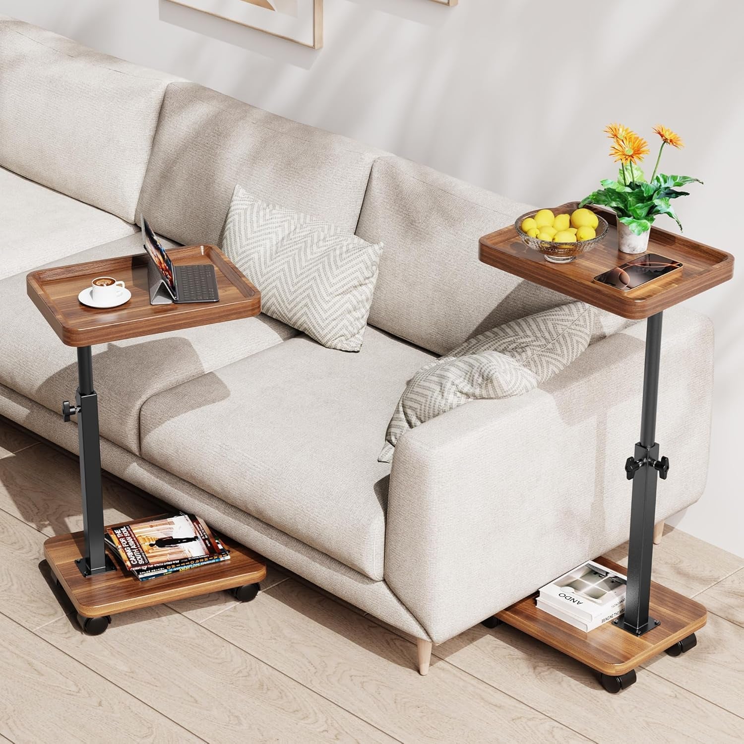 c-table-end-table-adjustable-height-360-swivel-tv-tray-table-for-small-spaces-side-tables-with-wheels-for-living-room-and-bedroom-bed-walnut